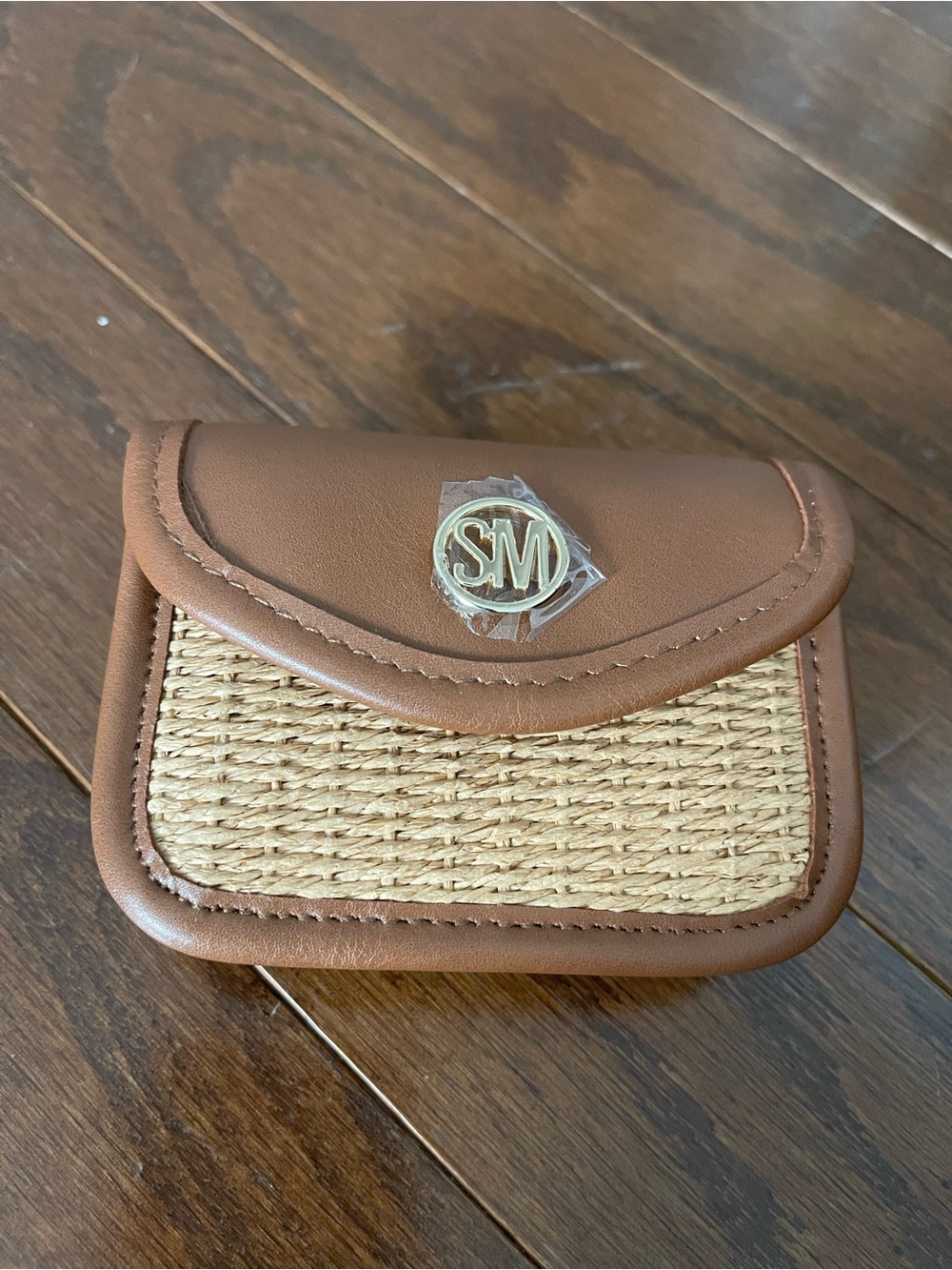 Steve Madden belt bag small straw woven tan leather boho bag chic Fanny pack